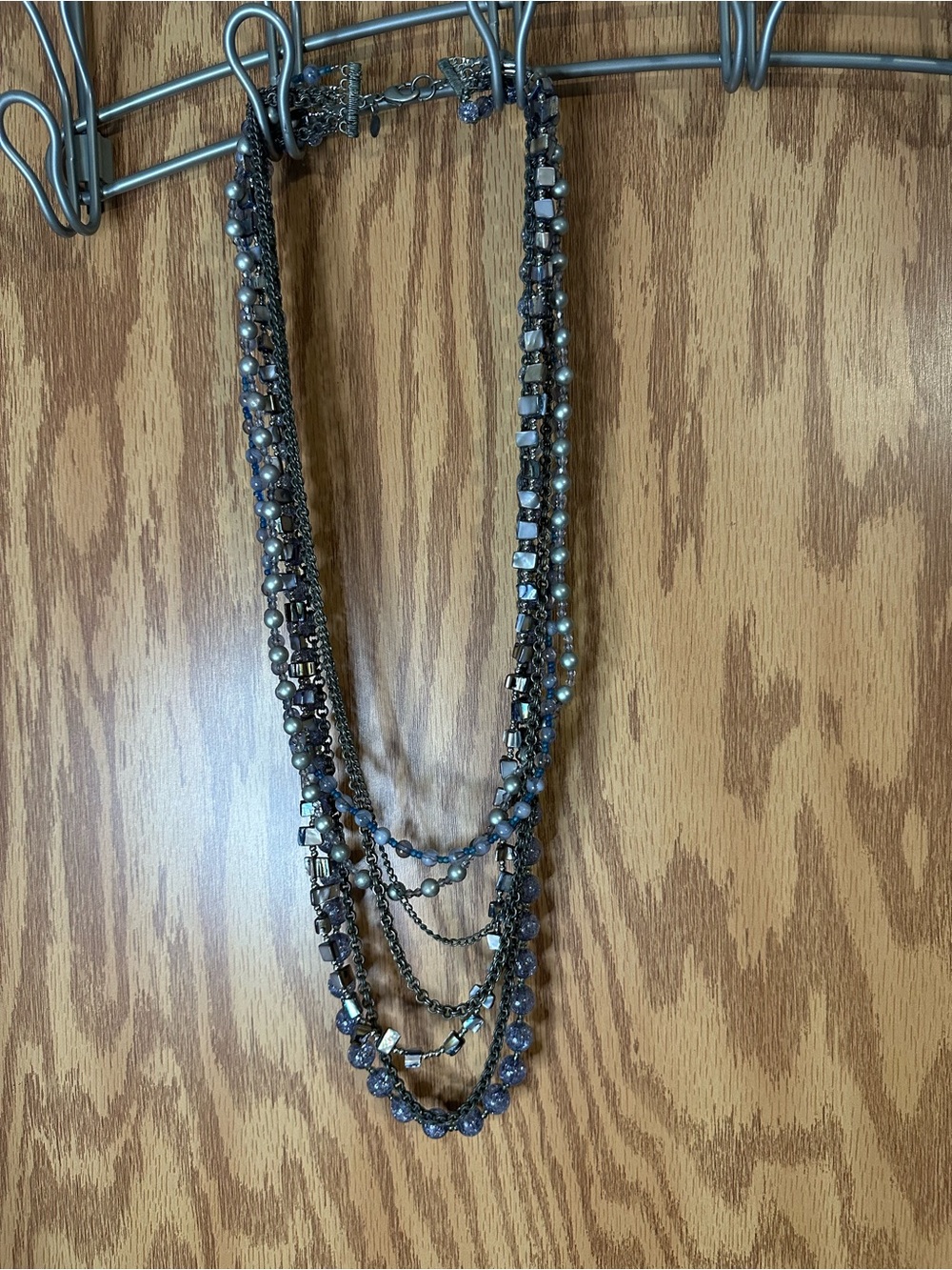 Chico’s Blue and Silvertone 7 Strand Necklace